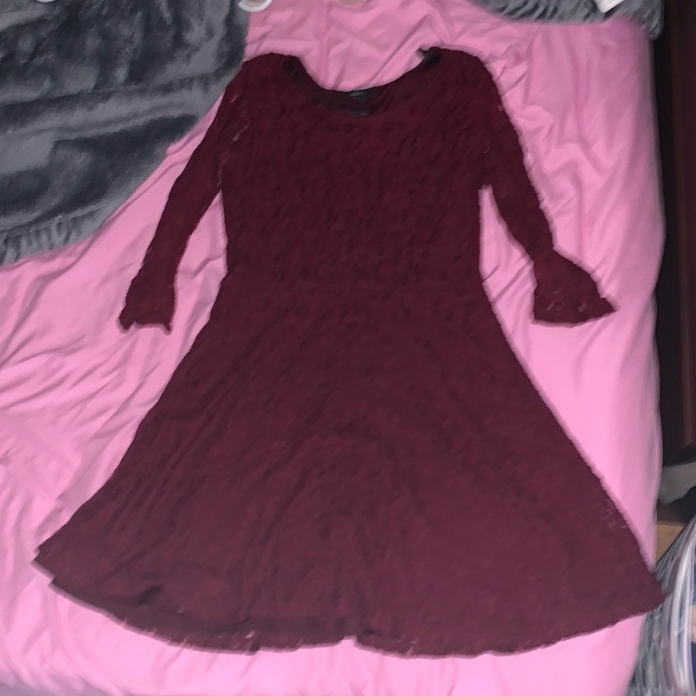 Maroon lace dress